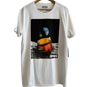 Fortnite Moon Burger Tee L (42/44) NWT –‎ Stellar Streetwear 🍔🌙